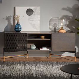 Zwart essenhouten tv-meubel