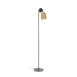 Vloerlamp zwart met messing