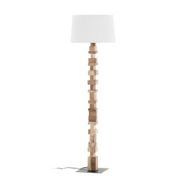 Vloerlamp met houten blokjes