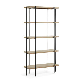 Wandrek mangohout en metaal