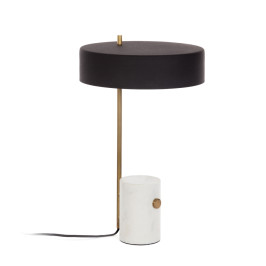 Tafellamp mat zwart en marmer