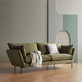 Scandinavische 3-zits bank met metalen poten