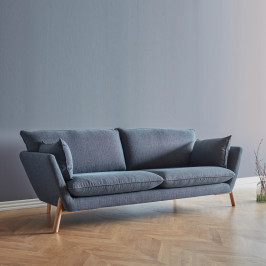 Scandinavische 3-zits bank met eiken poten