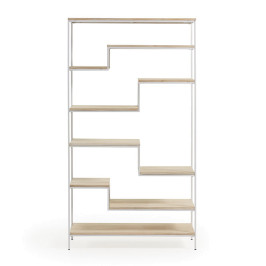 Open metalen houten kast wit 100x180