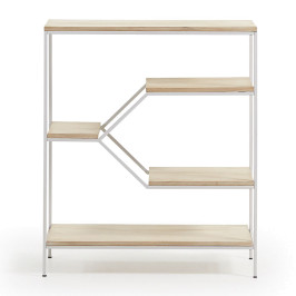 Open metalen houten kast wit 80x93