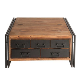 Industriele salontafel met 5 lades
