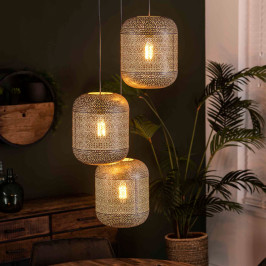 Metalen hanglamp met gaatjes