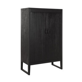 Zwart houten wandkast