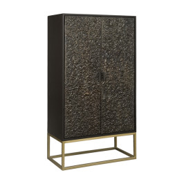 Zwarte wandkast met goud