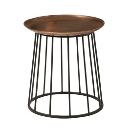 Ronde koperen bijzettafel