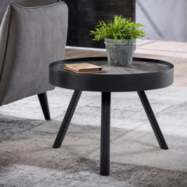 Ronde salontafel met metalen rand
