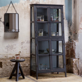 Schuine vitrinekast vintage