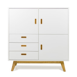 Matte wandkast met eiken