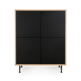 Eiken wandkast mat zwart