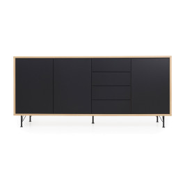 Eiken dressoir mat zwart