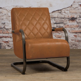 Ecoleer fauteuil met ruitstiksel