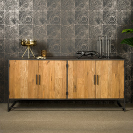 Dressoir van metaal en teak 200 cm