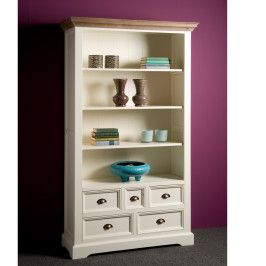 Romantisch witte boekenkast L