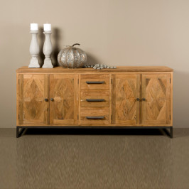 Dressoir van recycled teakhout met white wash L