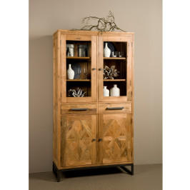 Vitrine kast van recycled teakhout 4D