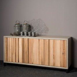 Dressoir van eiken en beton 3D