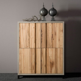 Opbergkast van eiken en beton