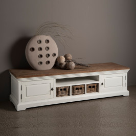 Landelijk tv meubel met manden 180cm