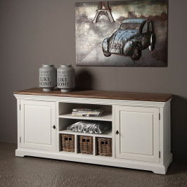 Landelijk tv meubel met manden 168cm