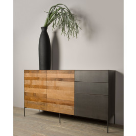 Dressoir van teakhout en metaal 2D