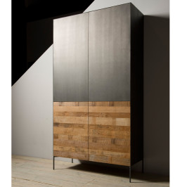 Wandkast metaal en hout