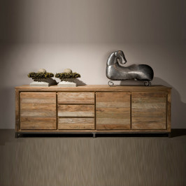 Teak dressoir met wit