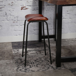 Vintage lederen barkruk