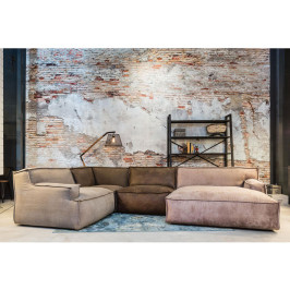 Modulaire bank met grove naden