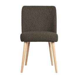 Boucle stoel met houten poot