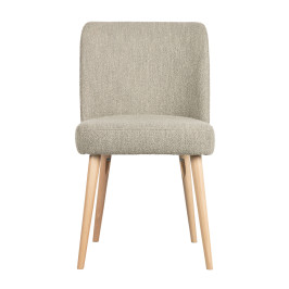 Boucle stoel met houten poot