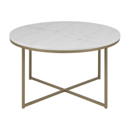 Ronde salontafel met marmer blad wit