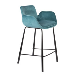 Fluwelen barstoel met armleuningen