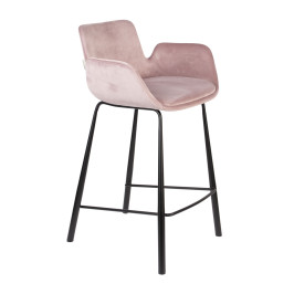 Fluwelen barstoel met armleuningen