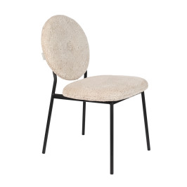 Retro eetkamerstoel met teddy stof