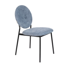 Retro eetkamerstoel met teddy stof