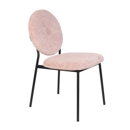 Retro eetkamerstoel met teddy stof