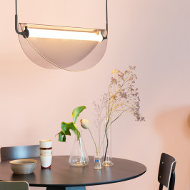 Retro hanglamp gebogen glas